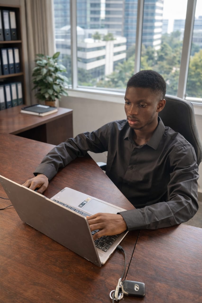 Justin Chinaemerem working